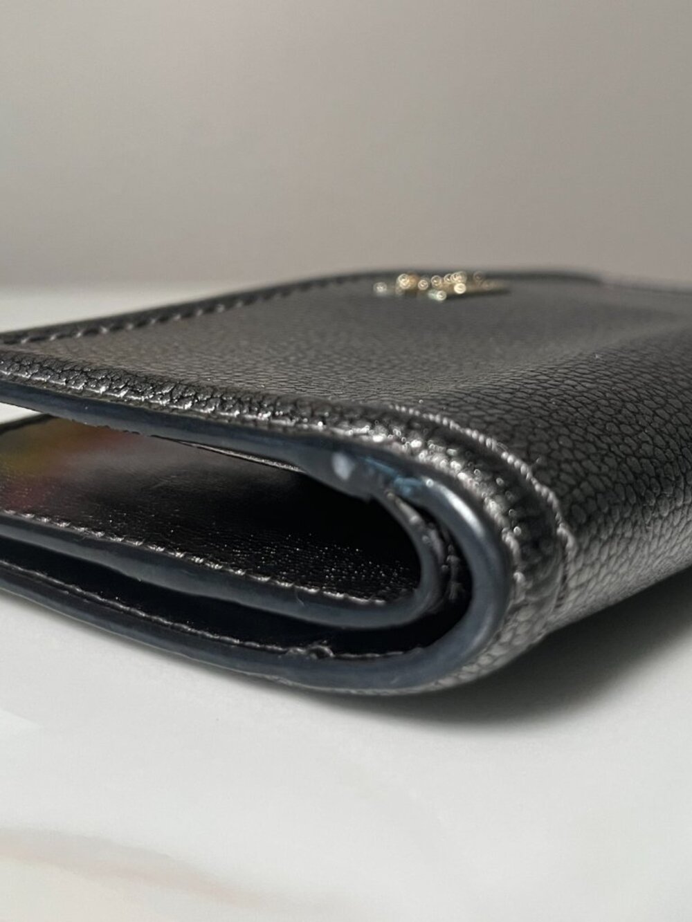 Kate Spade New York Metallic Pebbled Gunmetal Leather Wallet - Picture 8 of 10